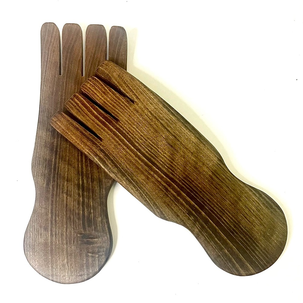 Dark Wood Salad Serving Tongs